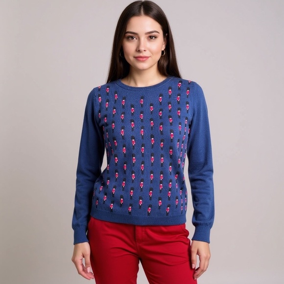 NWOT Boden Navy Sweater with Buckingham Palace guards - Picture 6 of 8